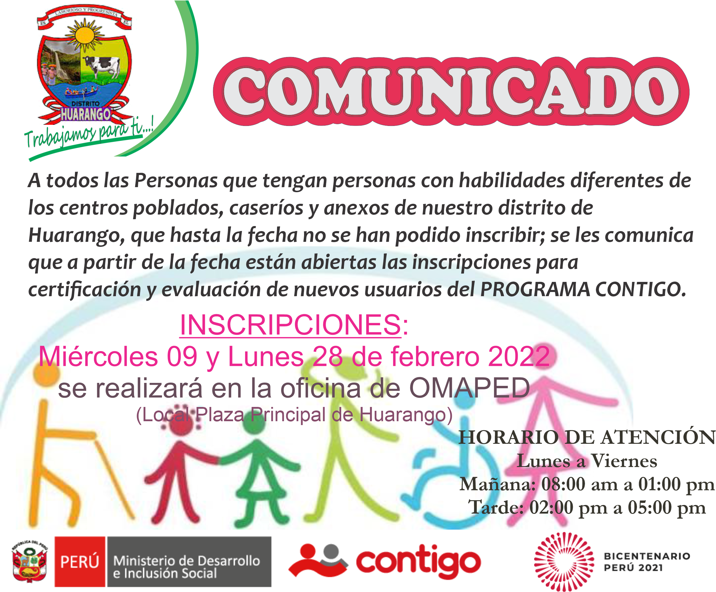 COMUNICADO DE LA OFICINA MUNICIPAL DE ATENCIÓN A LAS PERSONAS CON DISCAPACIDAD