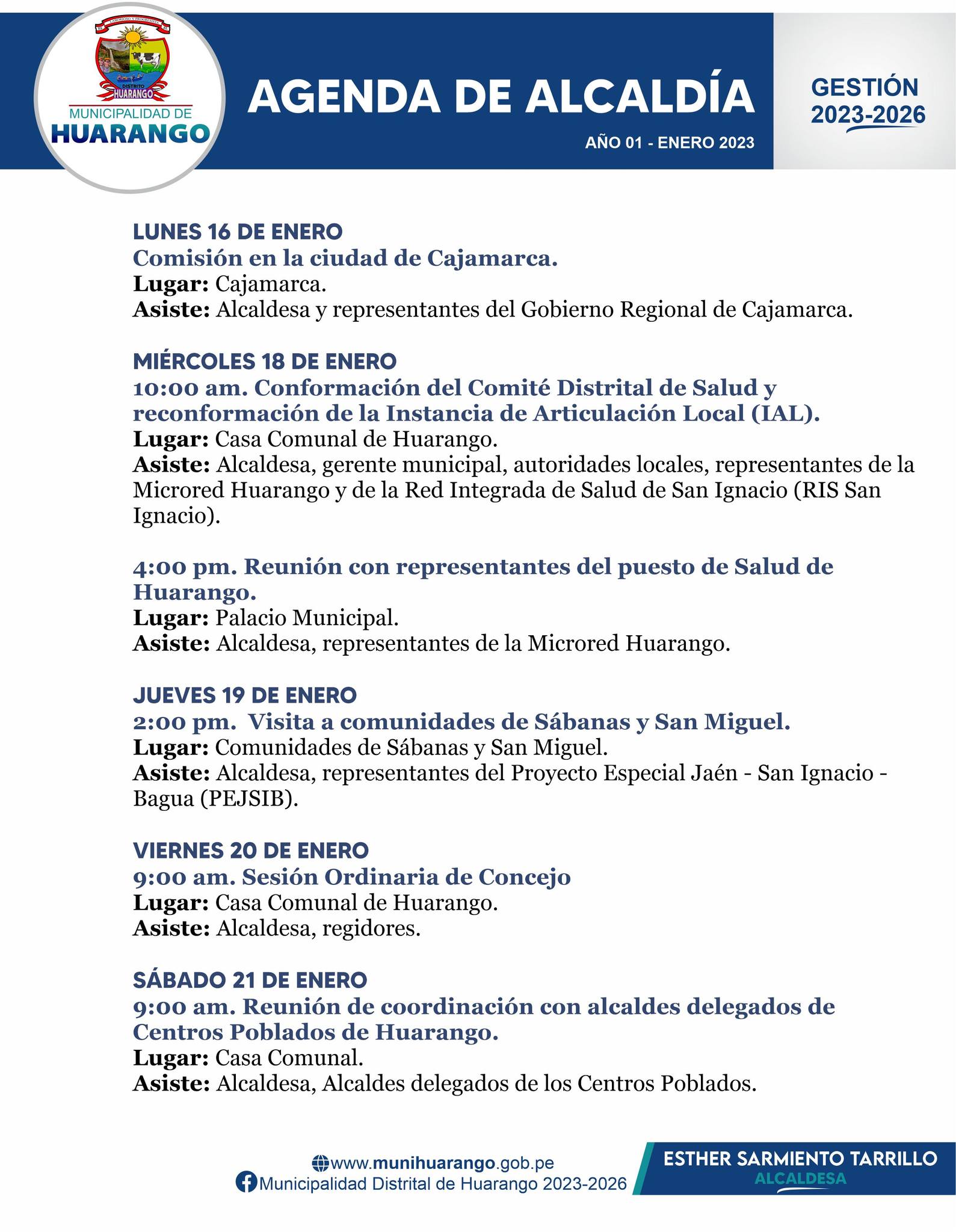 AGENDA DE ALCALDÍA