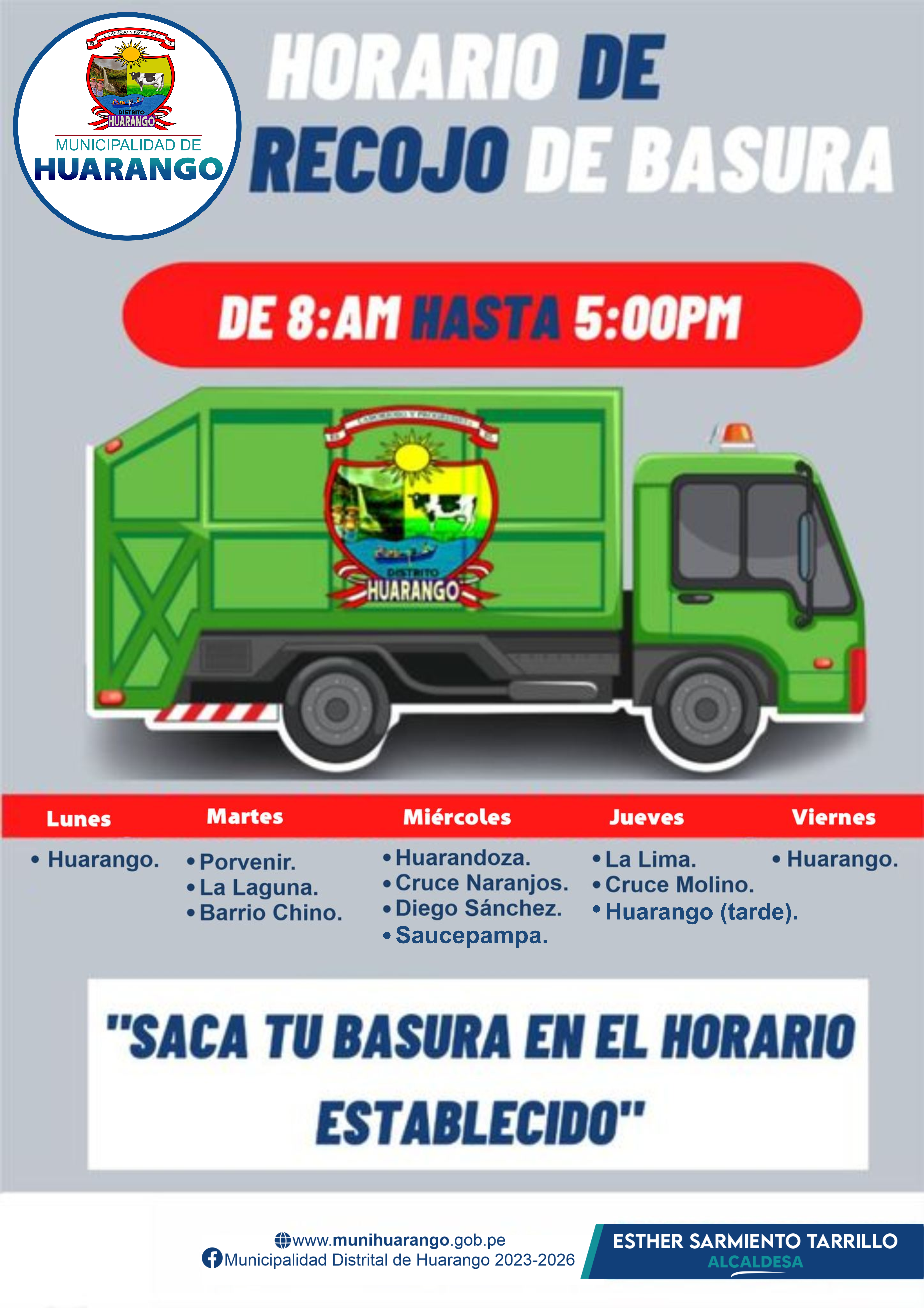 HORARIO DE RECOJO DE BASURA