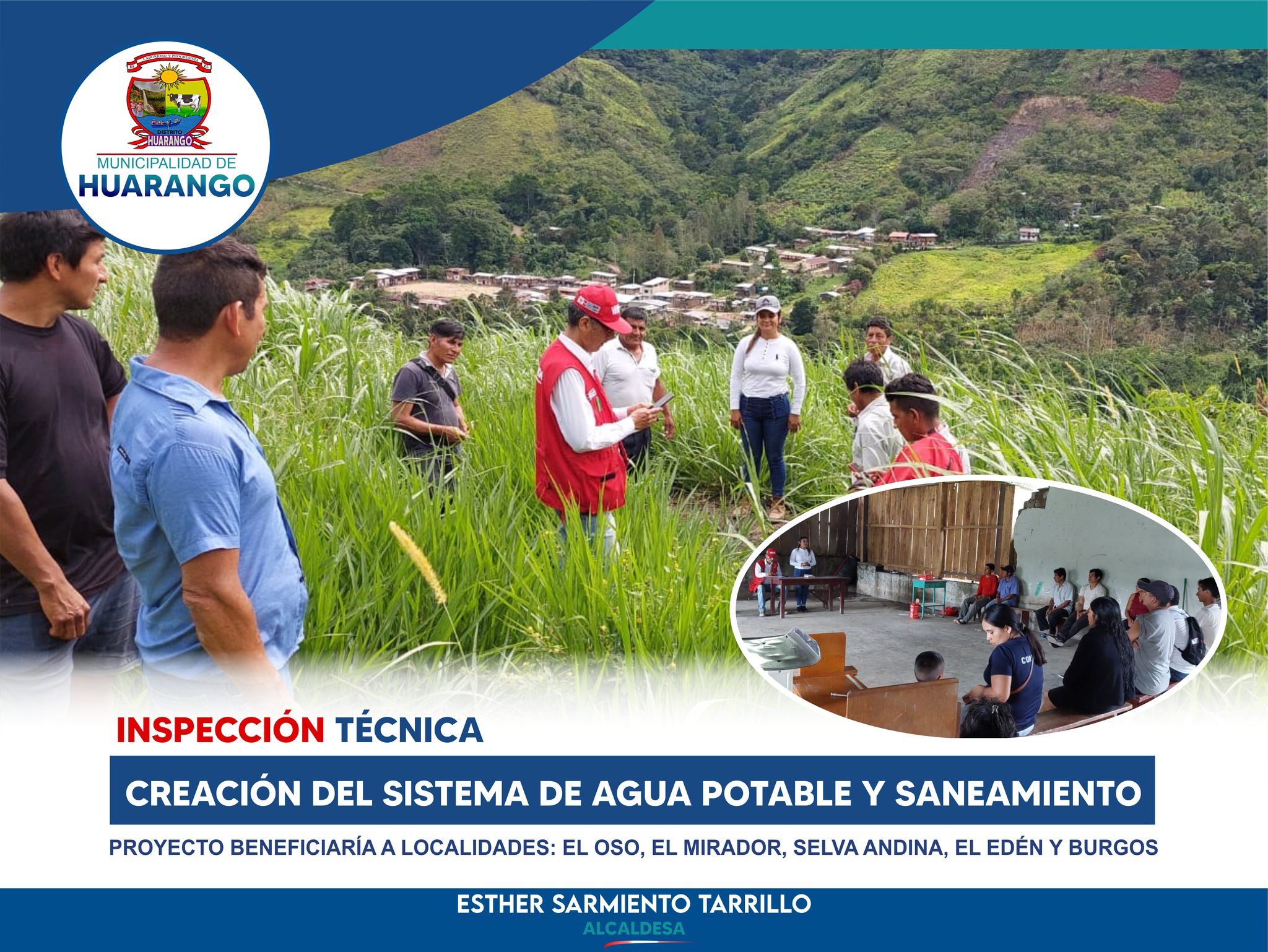 INSPECCIÓN PARA LEVANTAR OBSERBACIONES PROYECTO: “Creación del sistema de agua potable y saneamiento básico de los sectores: El Oso y El Mirador y caseríos: Selva Andina, el Edén y Burgos”